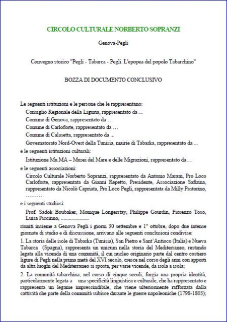 Bozza documento conclusivo