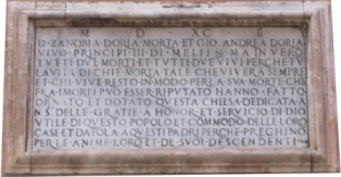 Cappella Doria: la lapide