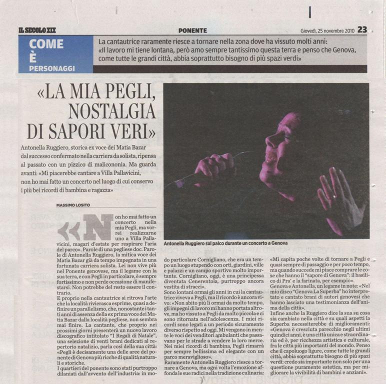 Articolo Antonella Ruggiero